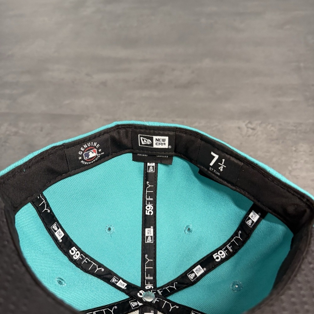 New Era Oakland Athletics A's Hat 59Fifty Cap 7 1/4 Teal Mint Black White Fitted - Picture 6 of 7
